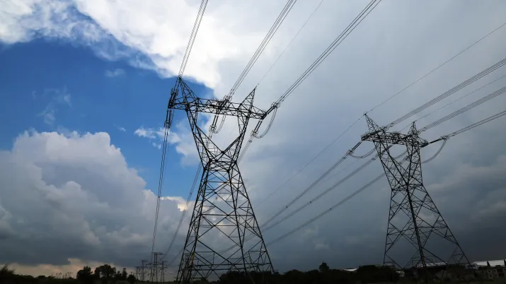 ligne haute tension, électricité, énergie, Afrique du Sud