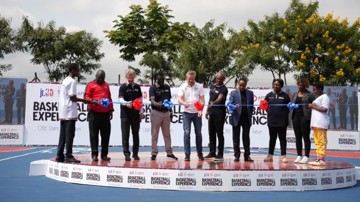 NBA Africa and AFD Unveil New Basketball Courts in Nairobi as part of the Jr. NBA & AFD Basketball Experience Launch in Kenya (Credit: NBA Africa)