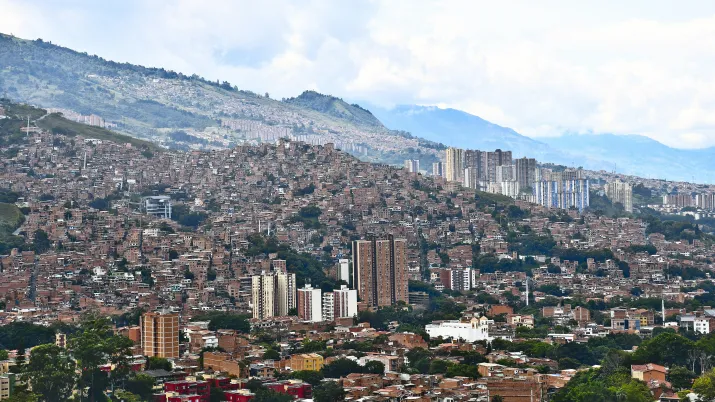 Vue sur la ville de Medellin, en Colombie.