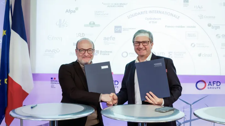 Sylvain Waserman, Président-directeur général de l’ADEME, et Rémy Rioux, Directeur général du groupe AFD