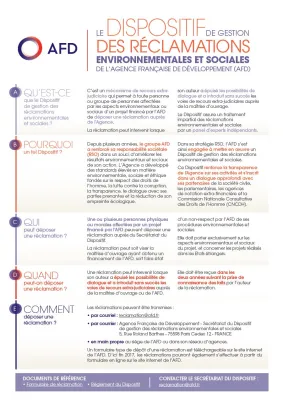 Le dispositif de gestion des réclamations environnementales et sociales de l'AFD