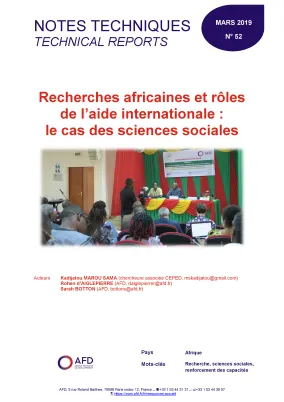 Couverture d'une étude sur les recherches africaines et rôle de l'aide internationale