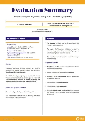 Evaluation Summary - Policy loan "Support programme to respond to climate change" (SPRCC)