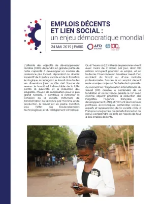 Actes de la conférence « Emplois décents et lien social : un enjeu démocratique mondial » 