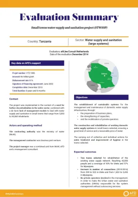 Evaluation Summary - Small towns water supply and sanitation project (STWSSP), Tanzania