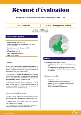 Résumé d'évaluation - Programme national de développement participatif, Cameroun