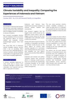 Policy dialogues on Climate Variability and Inequality: Comparing the Experiences of Indonesia and Vietnam