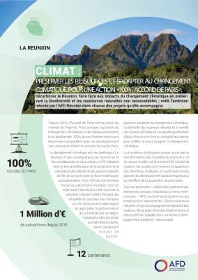 Préserver les ressources et s’adapter au changement Climatique, pour une action «100% accord de paris ».
