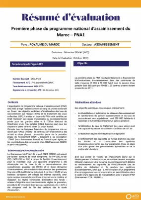 Résumé d'évaluation- Première phase du programme national d’assainissement du Maroc (PNA1)