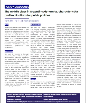The middle class in Argentina: dynamics, characteristics and implications for public policies
