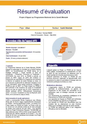 Evaluation finale du projet PNSM-ESA (CLB1098), Liban