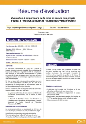 Evaluation à mi-parcours de la mise en œuvre des projets d’appui à l’INPP (CCD3009, CCD1072, CCD1076), RDC