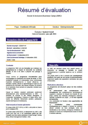 resume evaluation afd SIBC afrique