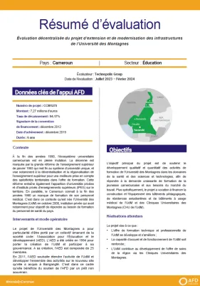 résumé évaluation universite montagnes cameroun afd