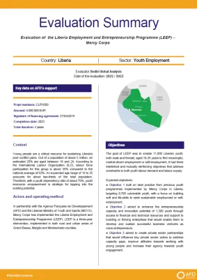 Final Evaluation of the ‘Liberia Employment and Entrepreneurship Programme’ (LEEP) (CLR1009)