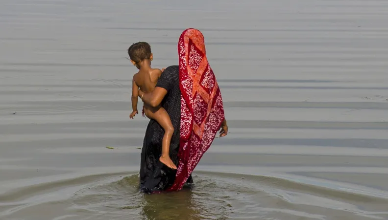Région de Kishoreganj pendant la période des crues, au Bangladesh