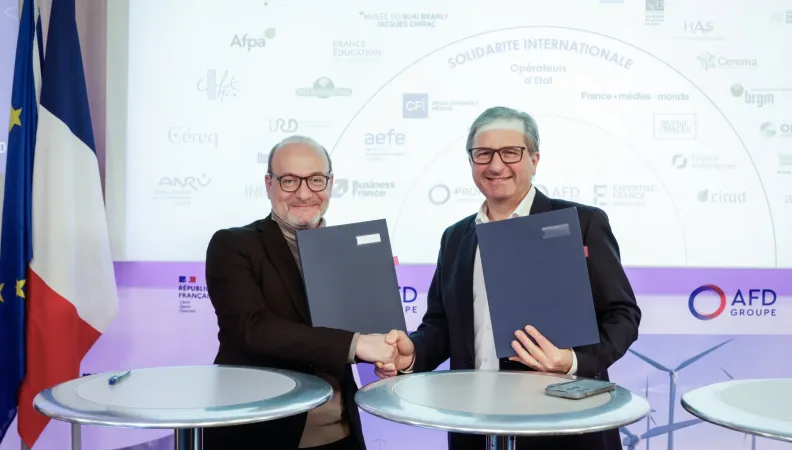 Sylvain Waserman, Président-directeur général de l’ADEME, et Rémy Rioux, Directeur général du groupe AFD