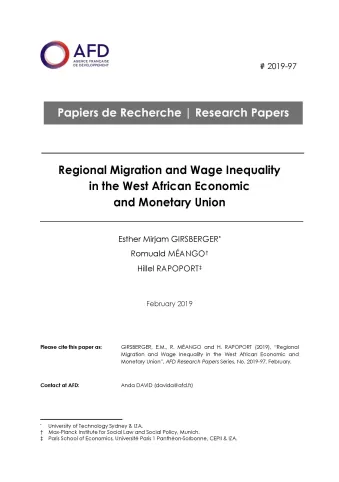 Régional Migration and Wage Inequality in West Africa_couv