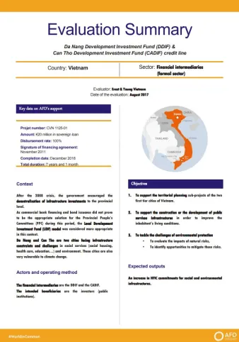 Evaluation Summary - Da Nang Development Investment Fund (DDIF) & Can Tho Development Investment Fund (CADIF) credit line