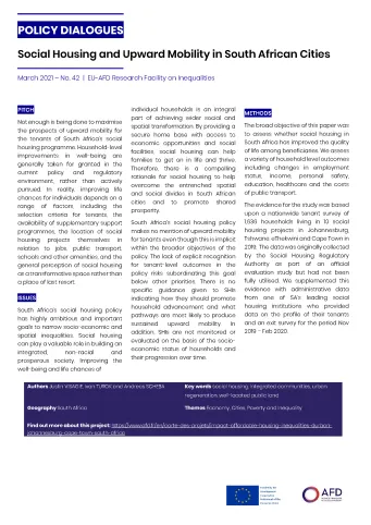 AFD Policy Dialogues - EU-AFD Research Facility on Inequalities