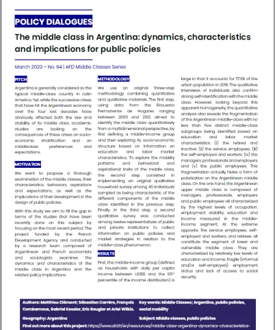 The middle class in Argentina: dynamics, characteristics and implications for public policies
