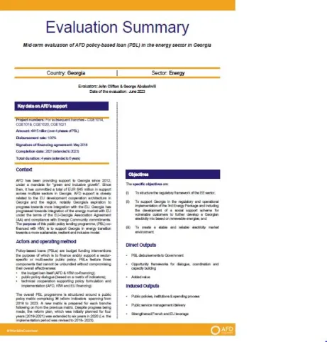 evaluation summary energy georgia afd