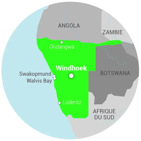Carte Namibie